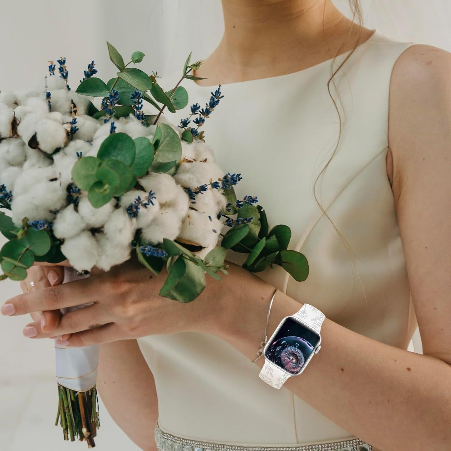 Floral Engraved Sport Bands Compatible with Apple Watch Band 40Mm 41Mm 38Mm 42Mm 44Mm 45Mm 49Mm, Soft Silicone Embossed Cute Wildflowers Sport Laser Strap for Iwatch Series 9 8 7 6 5 4 3 2 1 SE Ultra 2 Ultra Women Men