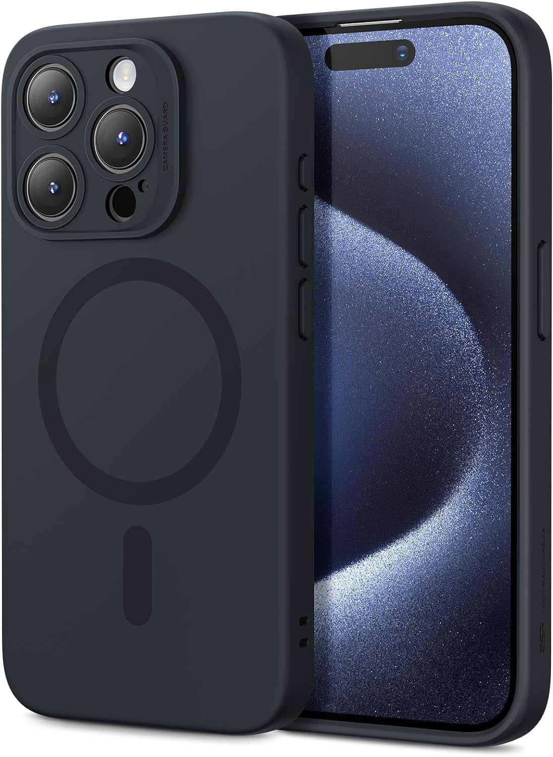 ESR for Iphone 14 Case/Iphone 13 Case, Compatible with Magsafe, Shockproof Military-Grade Protection, Air-Guard Corners, Magnetic Phone Case for Iphone 14/13, Air Armor Magnetic Case (Halolock),Black  Electronic Silk Road Corp Black Iphone 15 Pro 