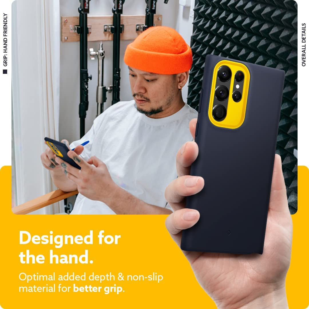 Caseology Nano Pop Silicone Case Compatible with Samsung Galaxy S22 Ultra Case 5G (2022) - Blueberry Navy