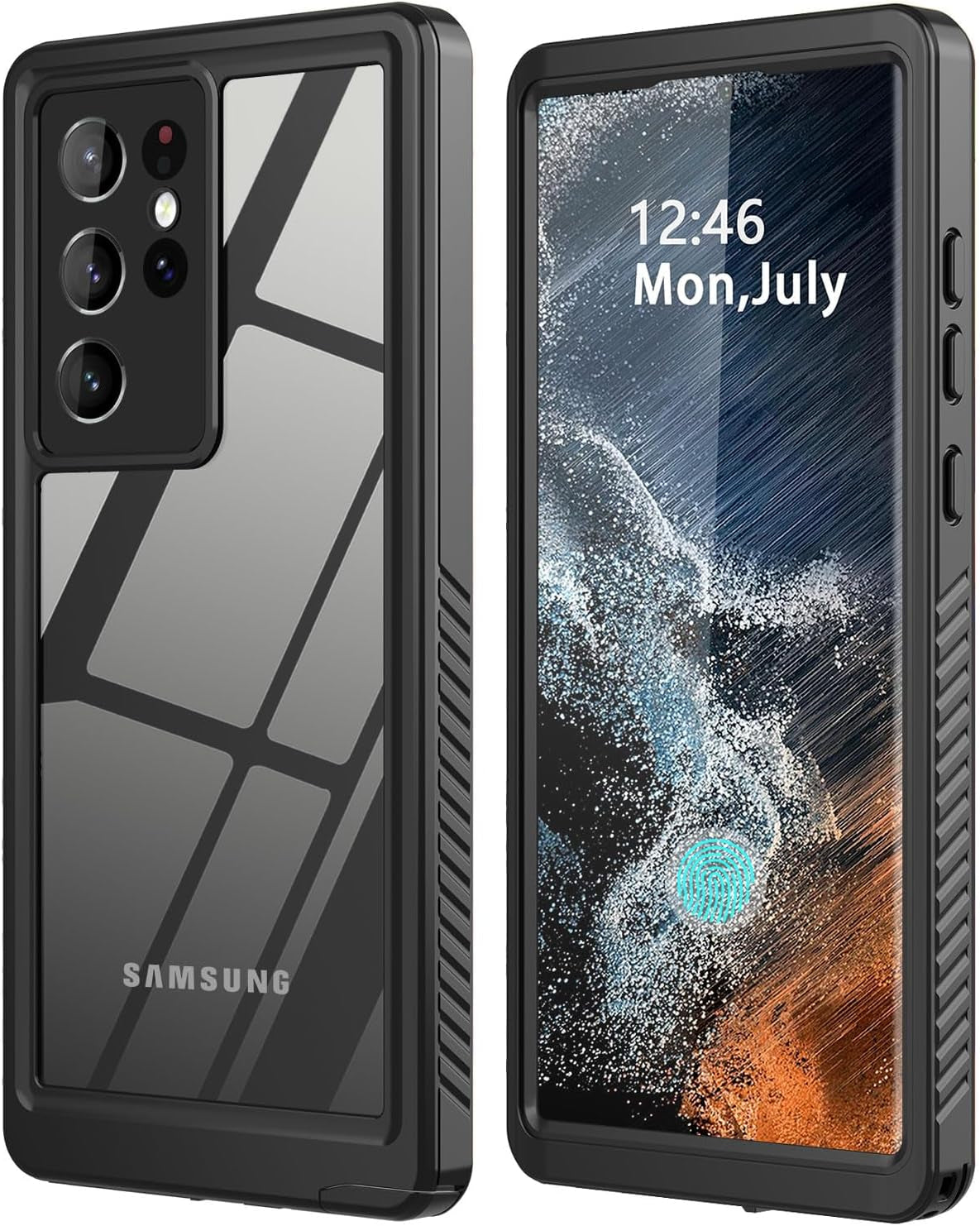 For Samsung Galaxy S22 plus Case Waterproof Built-In Screen Protector [Full Body Shockproof][12 FT Military Shockproof] Dustproof Underwater Phone Case for Galaxy S22 plus 5G 6.6''(Black)