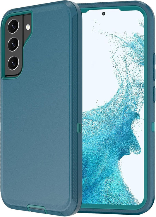 For Samsung Galaxy S22 Case,Shockproof Dropproof Dustproof Galaxy S22 Case,Heavy Duty Protective for Samsung S22 Case, 6.1 Inch (Turquoise)