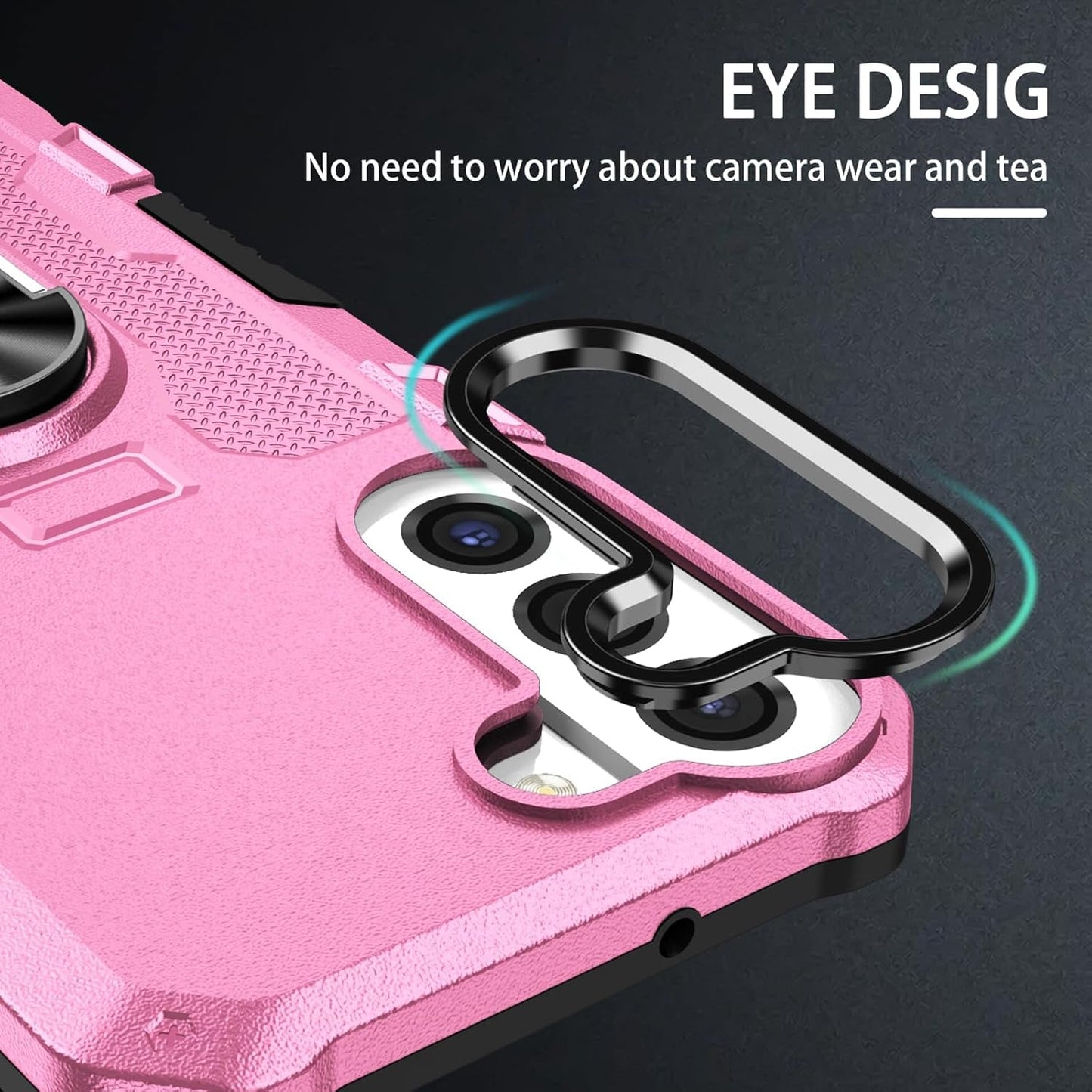 For Samung Galaxy S22 plus Case S22+ plus Case with Ring Kickstand Military Grade Shockproof Case Cover Anti-Scratch Protective Armor for Galaxy S22 plus S22+ plus Phone Case (Pink)