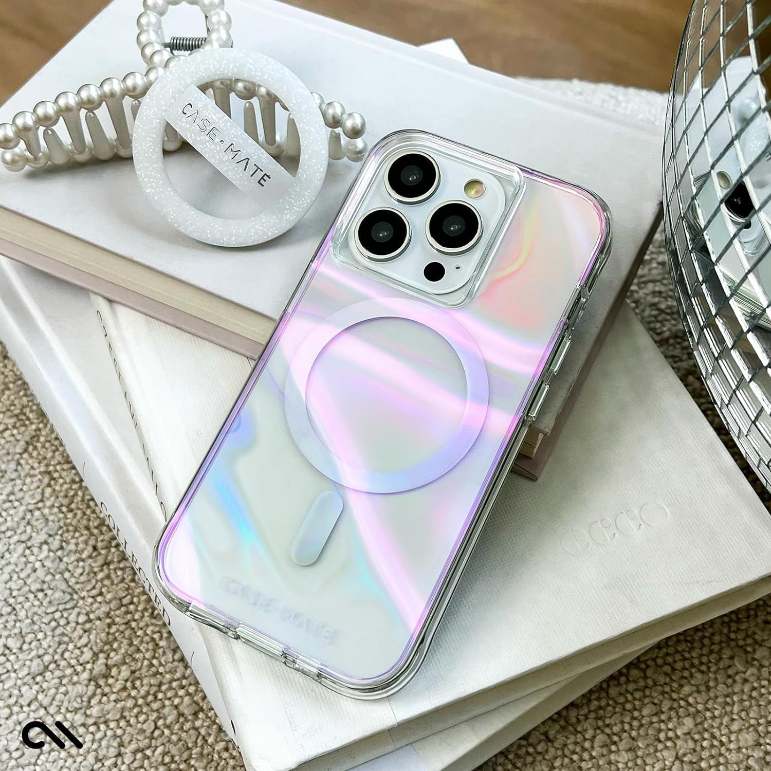Case-Mate Iphone 15 Pro Case - Soap Bubble [12Ft Drop Protection] [Compatible with Magsafe] Magnetic Cover with Iridescent Swirl Effect for Iphone 15 Pro 6.1", Slim, Shockproof, Anti-Scratch Tech  Case-Mate   