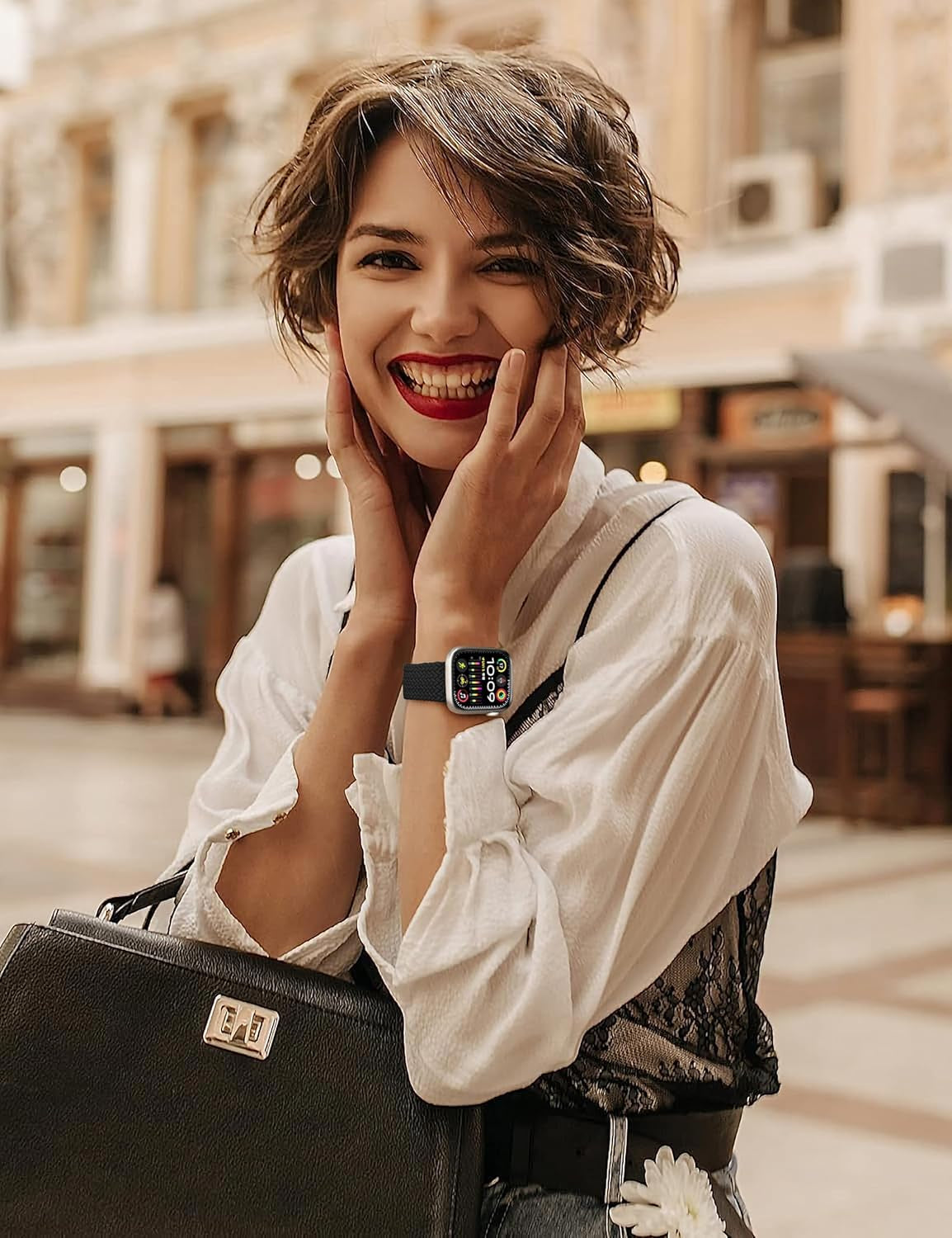 4 Pack Braided Magnetic Band Compatible with Apple Watch Women Men Kids 49Mm 45Mm 44Mm 42Mm 41Mm 40Mm 38Mm, Stretchy Nylon Sport Loop Strap for Iwatch Ultra 2/1 Series 9 8 SE 7 6 5 4 3 2 1