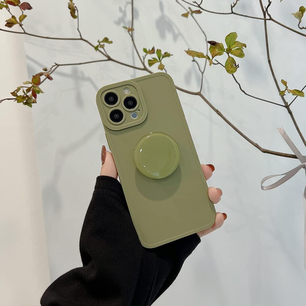 MUYEFW Case for Iphone 15 Pro Case Silicone Women with Ring Stand Holder Kickstand, Girl Cute Gel Rubber Protective Phone Case Cover (Green)  MUYEFW   