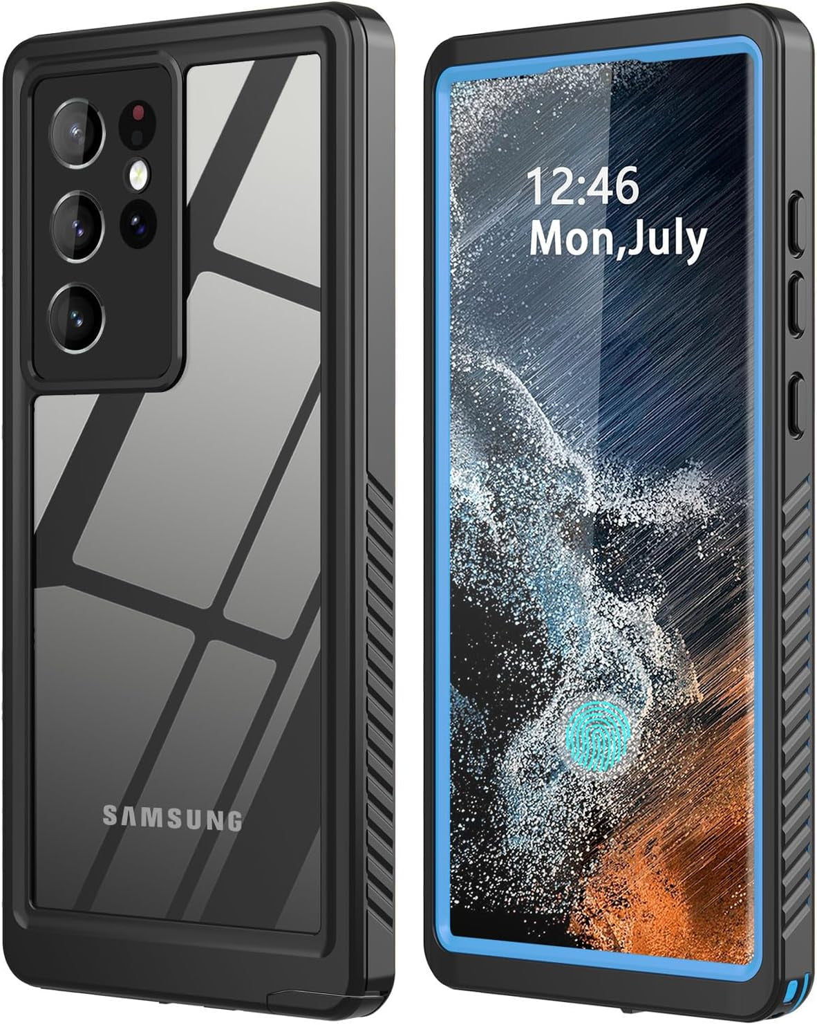 For Samsung Galaxy S22 plus Case Waterproof Built-In Screen Protector [Full Body Shockproof][12 FT Military Shockproof] Dustproof Underwater Phone Case for Galaxy S22 plus 5G 6.6''(Black)