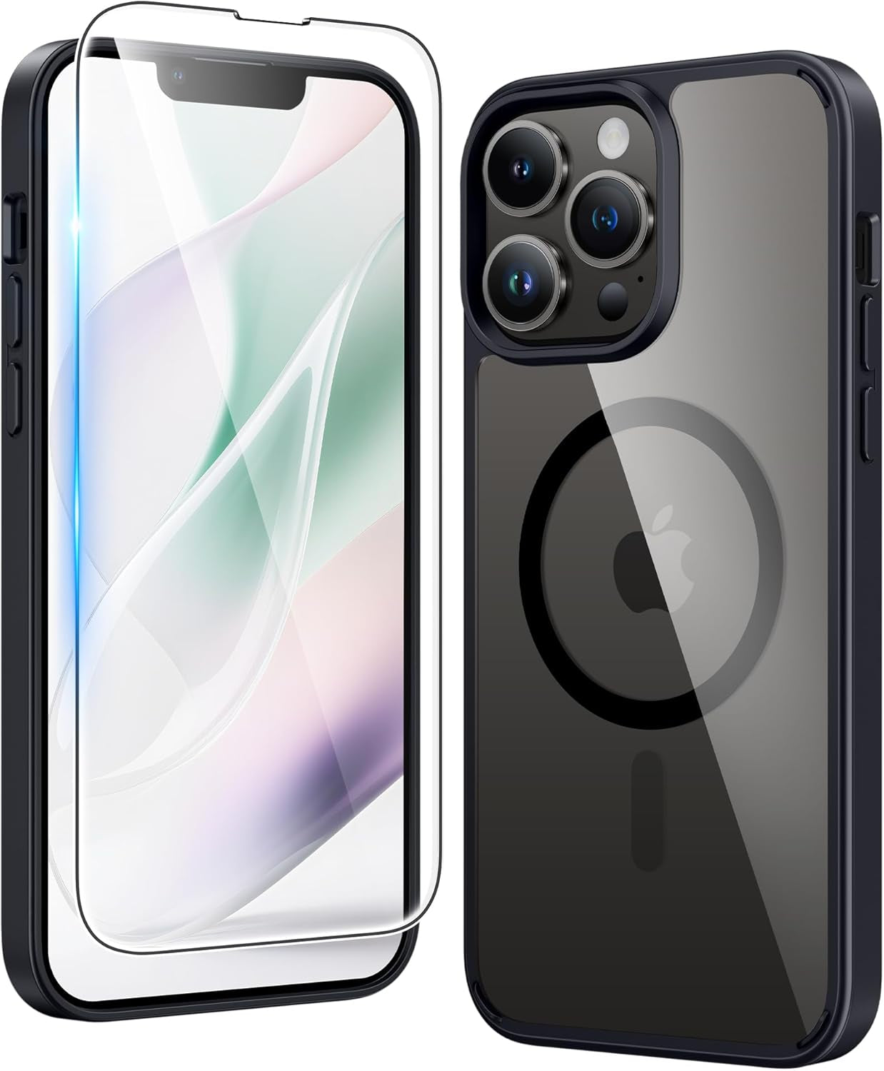 FNTCASE for Iphone 17 Pro-Max Case: Clear Magnetic Phone Cases with Screen Protector Compatible with Magsafe Slim anti Yellowing Rugged Shockproof Protective Transparent Cell Cover (A-Clear)