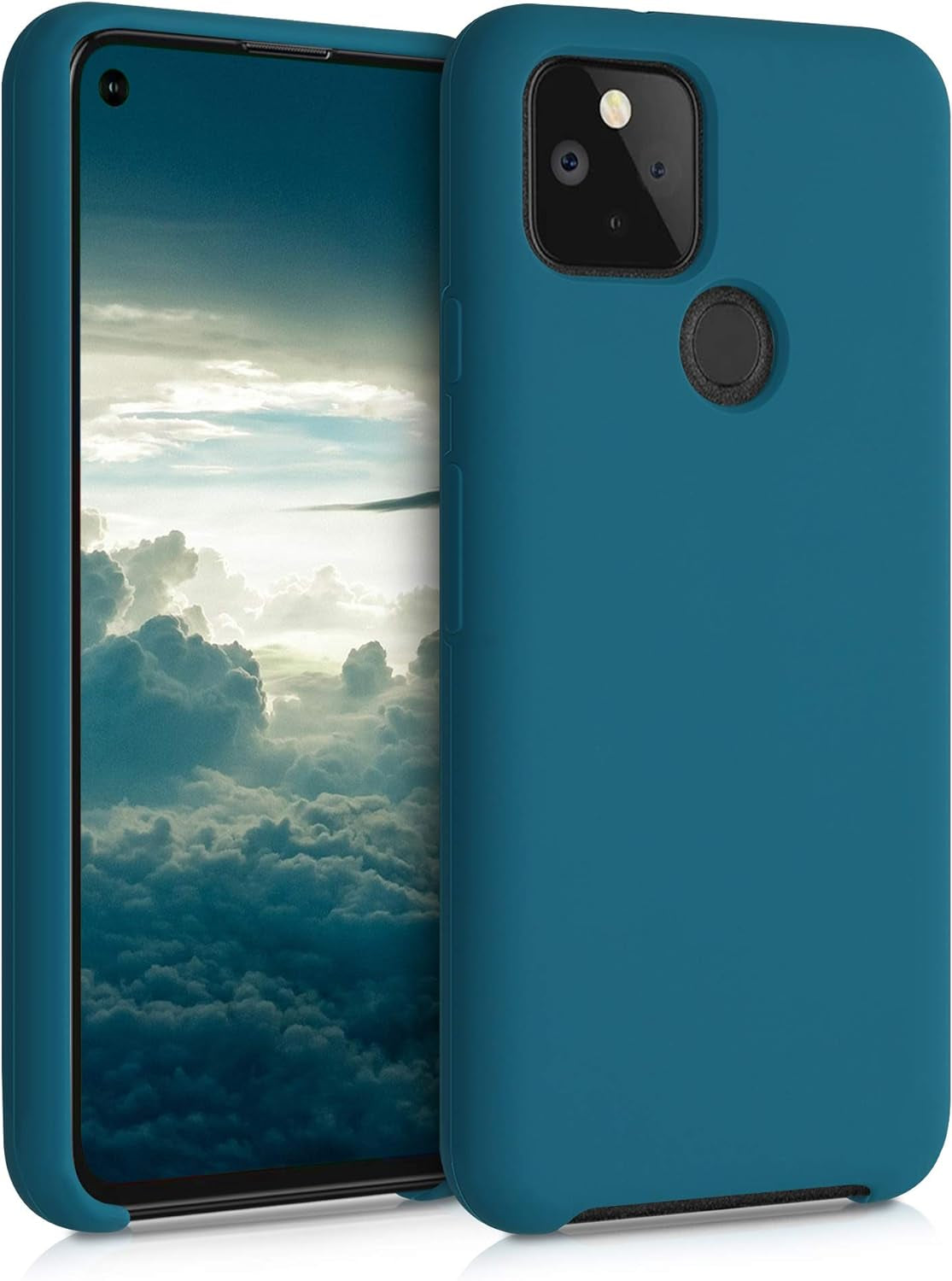 Kwmobile Case Compatible with Google Pixel 5 Case - TPU Silicone Phone Cover with Soft Finish - Blue Reef  KW-Commerce Teal Matte  
