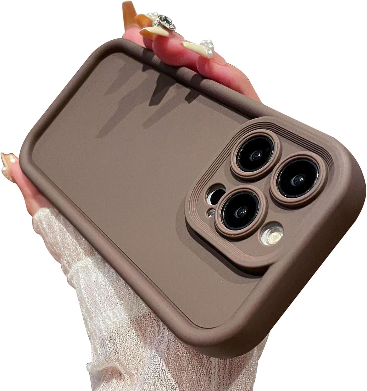 Aitipy Compatible with Iphone 13 Pro Max Case, Slim Soft Gel Rubber TPU Material, Full Camera Protection, Shockproof Protective Phone Case for Women Girls Boys (Red Wine)  Aitipy Brown Iphone 13 Pro 