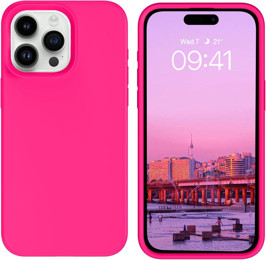 BENTOBEN for Iphone 15 Pro Case, Iphone 15 Pro Phone Case, Soft Silicone Gel Bumper Shockproof Phone Case, Anti-Scratch Protective Case Cover with Microfiber Lining for Iphone 15 Pro 6.1", Hot Pink  BENTOBEN   