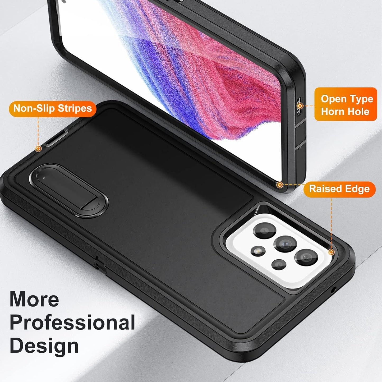 For Samsung Galaxy A53 5G Case, Samsung A53 5G Phone Case with Built in Kickstand, Shockproof/Dustproof/Drop Proof Military Grade Protective Cover for Galaxy A53 5G,Black