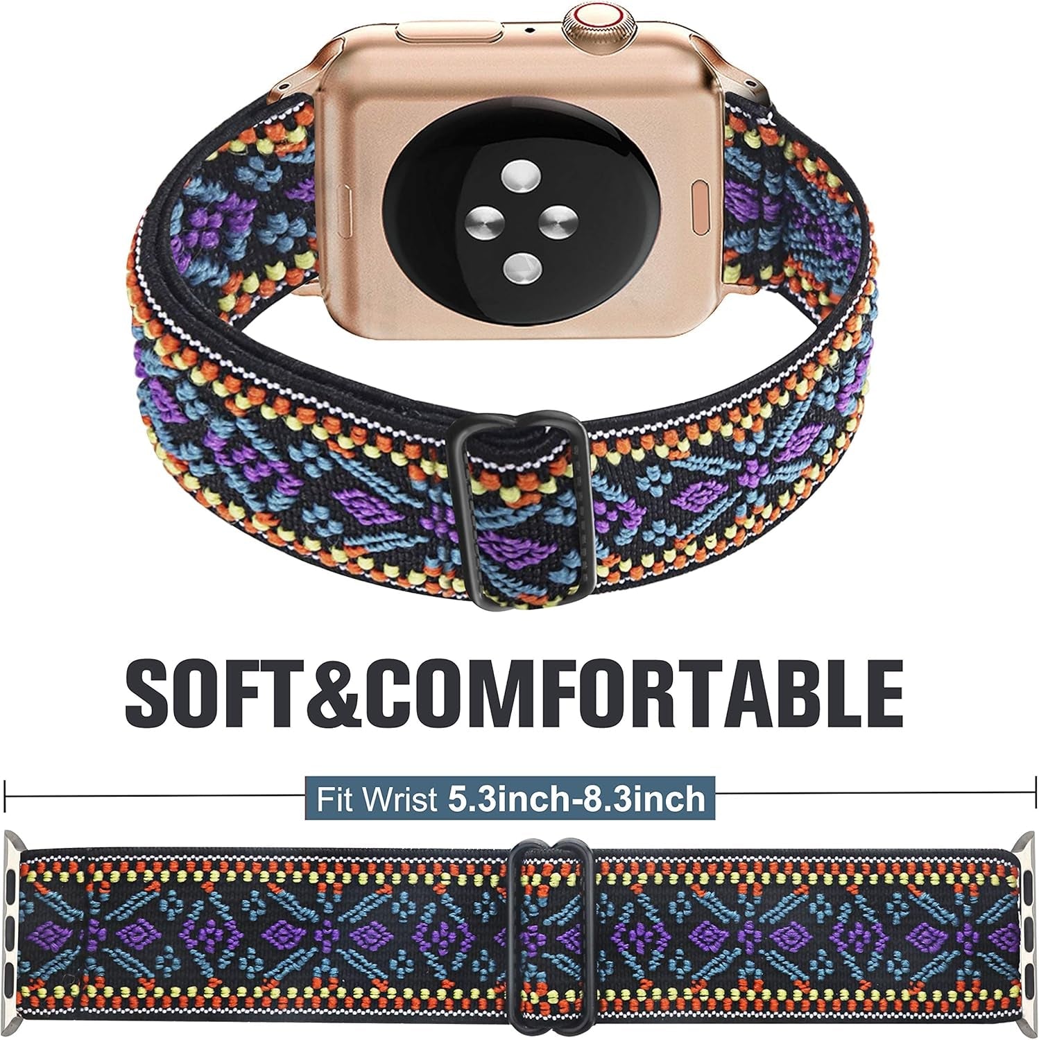 Dsytom 3 Pack Elastic Band Compatible with Apple Watch Bands 38Mm 41Mm 40Mm 42Mm 44Mm 45Mm 49Mm, Adjustable Stretchy Nylon Bands for Iwatch Series 9 Ultra 2 8/7/6/5/4/3/2/1 SE Strap for Women