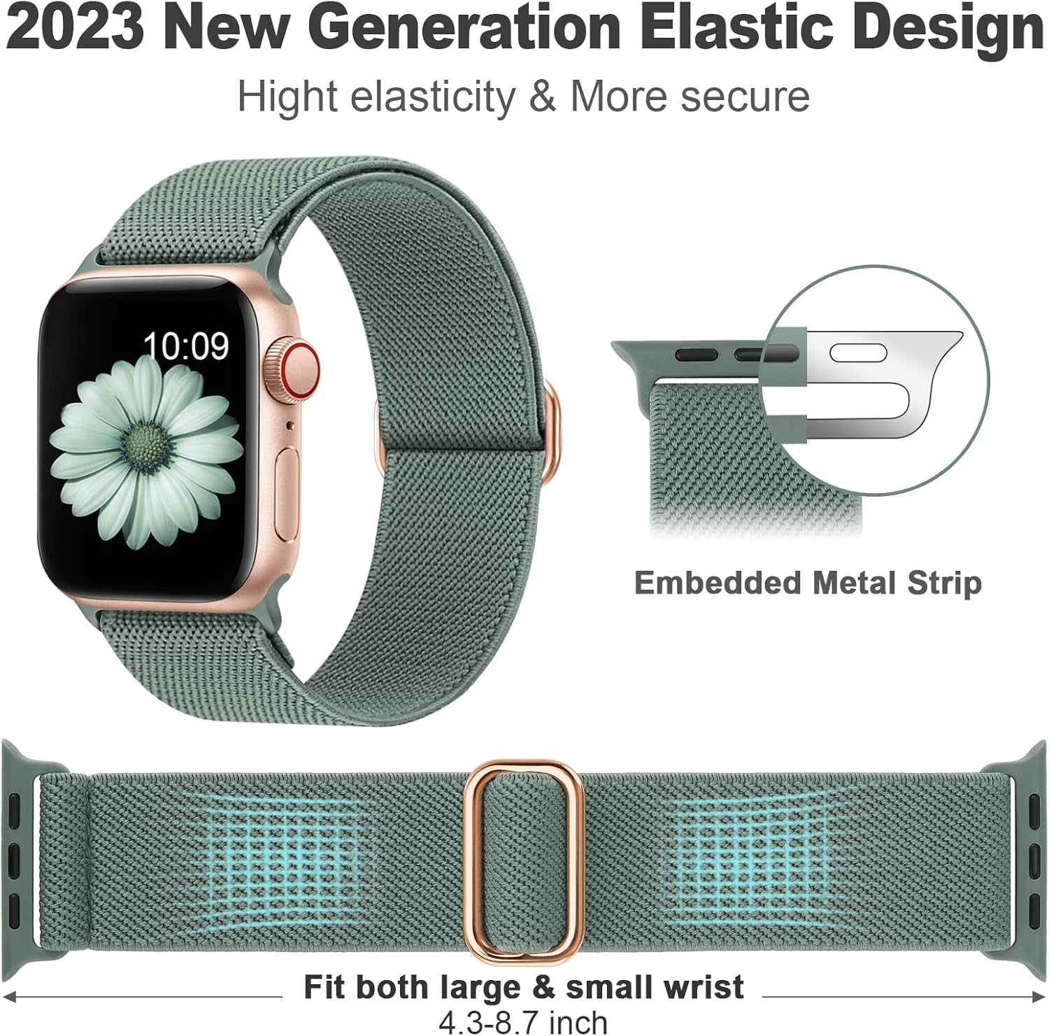 15 Pack Stretchy Sport Loop Compatible with Apple Watch Bands 40Mm 44Mm 41Mm 45Mm 38Mm 42Mm 49Mm Women Men,Elastic Nylon Replacement Straps Wristbands for Series Ultra SE 9 8 7 6 5 4 3 2 1