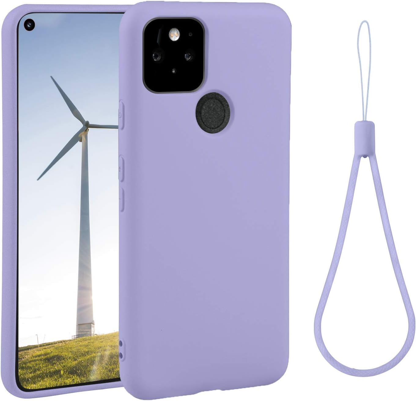 ABITKU Compatible with Google Pixel 5 Case,Slim Silicone Gel Rubber Case Cover (With Microfiber Lining) Full Body Shockproof Design for Google Pixel 5 6.0 INCH (Pink)  abitku Clove Purple  