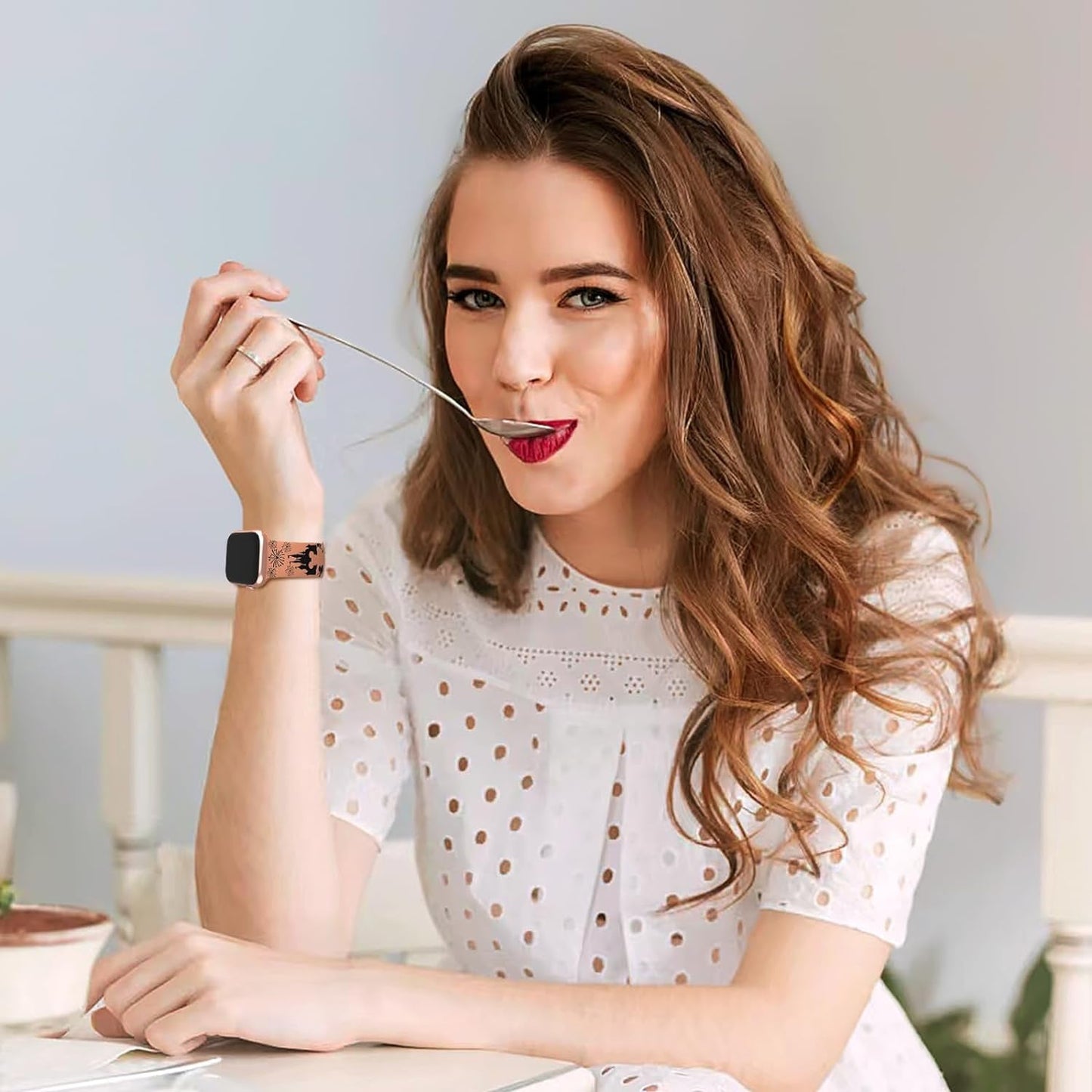 Cartoon Engraved Band Compatible with Apple Watch Bands 40Mm 38Mm 44Mm 45Mm 41Mm 42Mm 49Mm Women, Two-Tone Cute Soft Silicone Sport Strap for Iwatch Series 9/8/SE/7/6/5/4/3/2/1