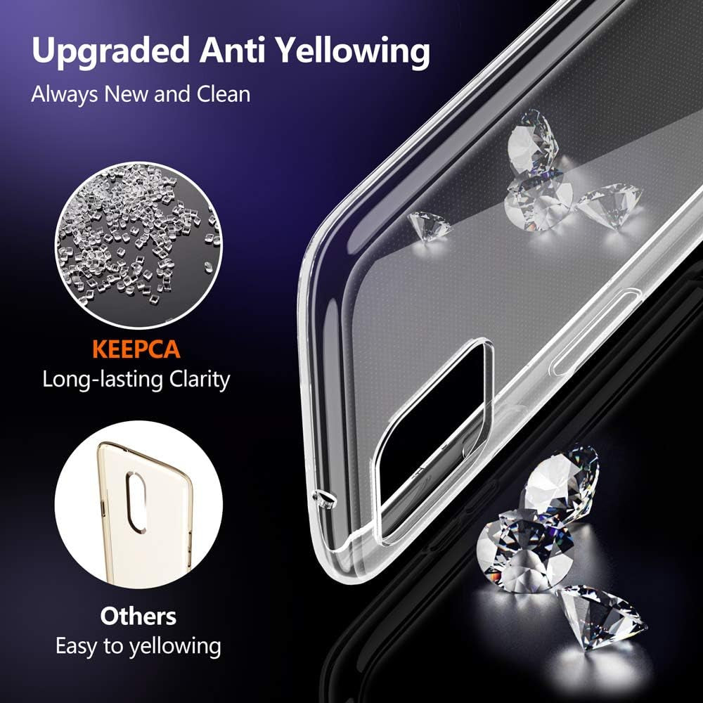 For Google Pixel 5 Clear Case,Slim Thin Soft Skin Silicone Flexible TPU Rubber Gel Lightweight Anti-Scratch Shockproof Protective Cases Cover for Google Pixel 5,Crystal Clear  KEEPCA   