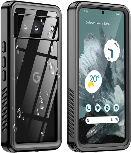 ANTSHARE for Google Pixel 8 Case, Pixel 8 5G Phone Case IP68 Waterproof with Built-In Screen Protector, Full Body Sealed Heavy Duty Shockproof Dustproof Snowproof Clear Case for Pixel 8 - Black  ANTSHARE Black Pixel 8 