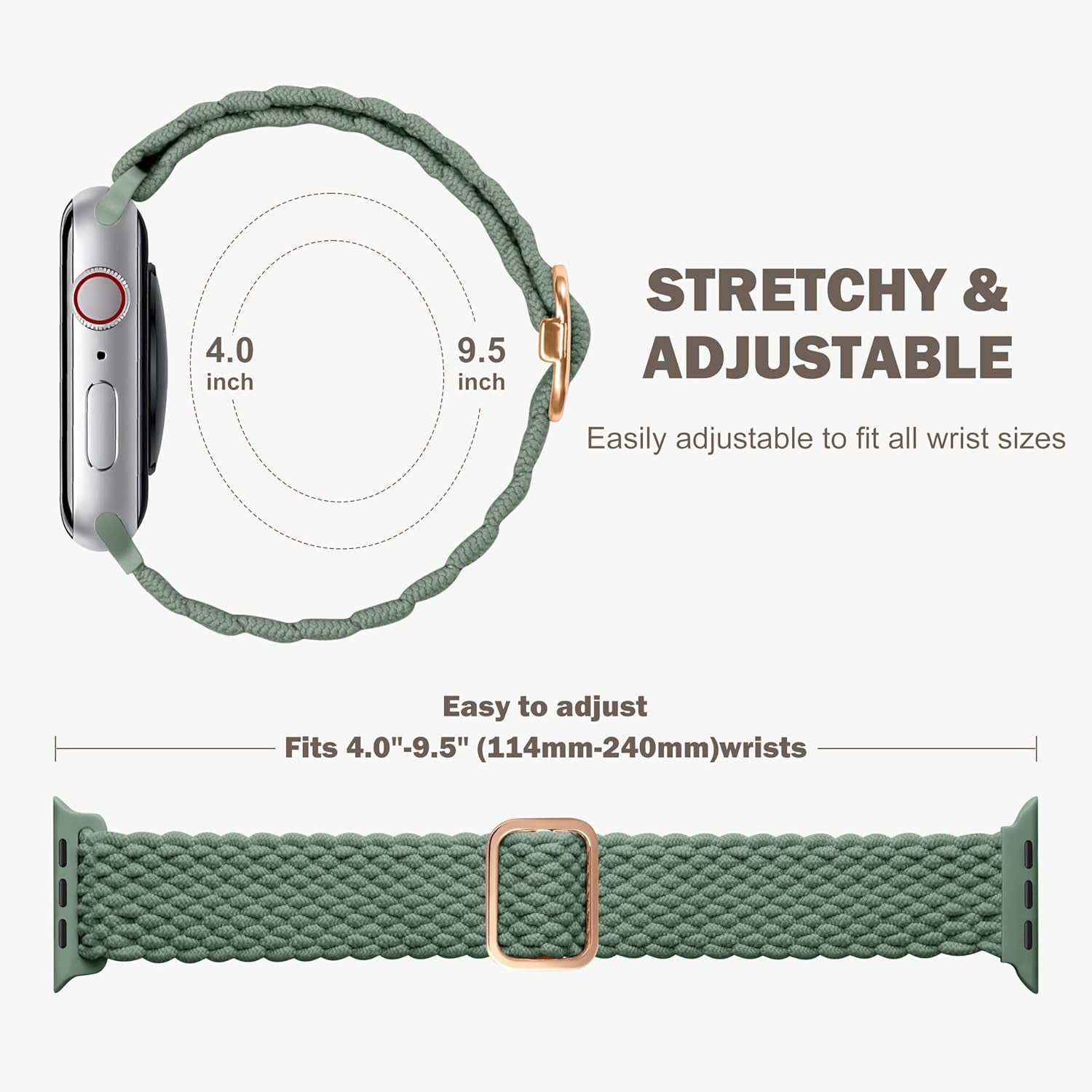 Bands Compatible with Apple Watch Band 38Mm 40Mm 41Mm 42Mm 44Mm 45Mm 49Mm Women Men, Adjustable Soft Nylon Strap for Iwatch Series 9 8 7 6 5 4 3 2 1 SE Ultra/Ultra 2