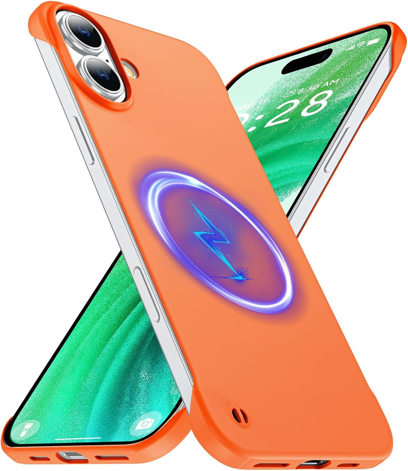 Magnetic Slim Case Fit for Iphone 17 Pro Max Phone Case 6.9"(2025) Ultra-Thin Lightweight Durable Frameless Matte Hard for Magsafe Cover Case with Pull Ring Shockproof Non Slip Rope-Black