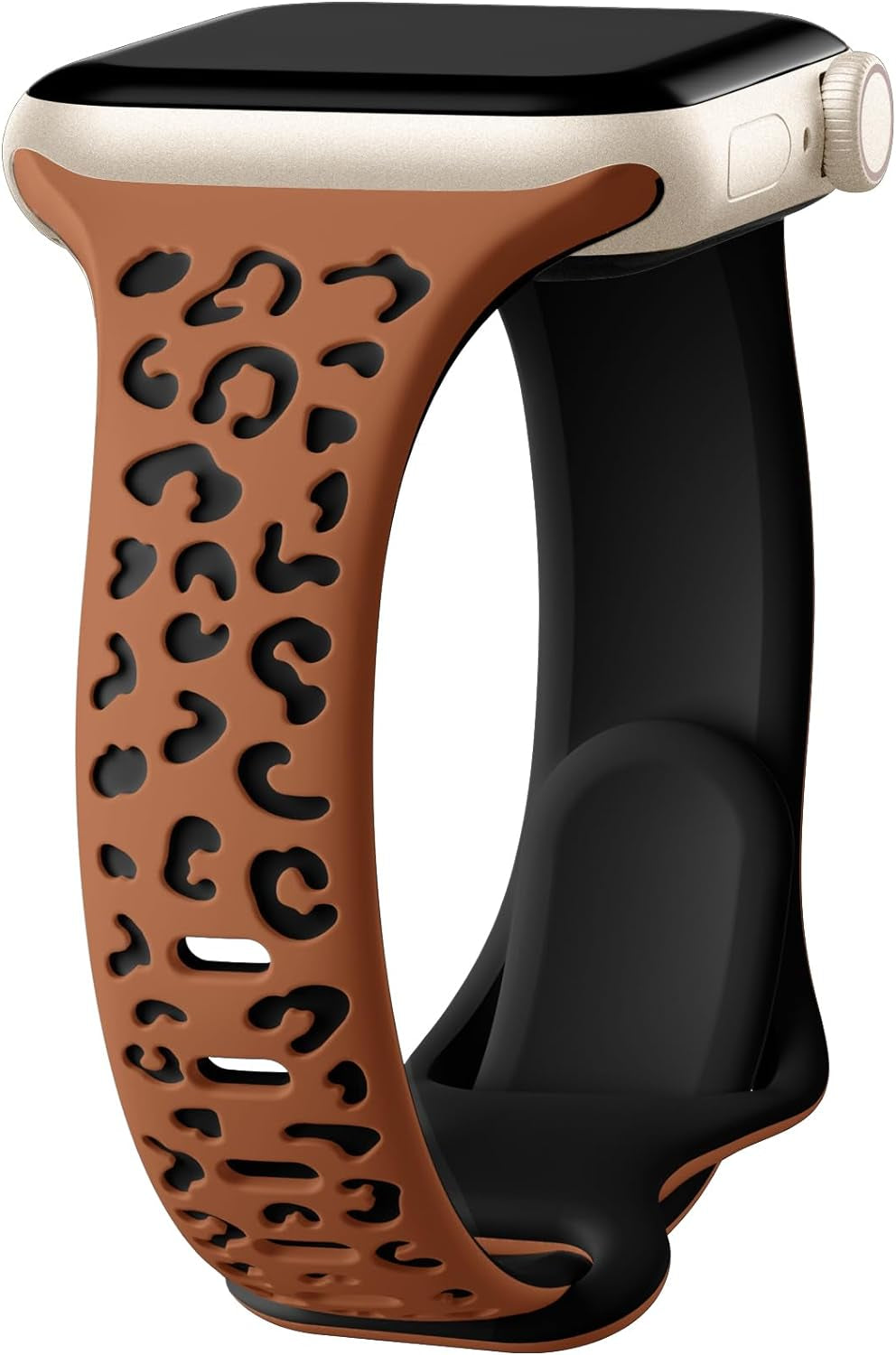 Daqin Slim Leopard Engraved Band Compatible with Apple Watch Bands 40Mm 38Mm 41Mm 44Mm 45Mm 42Mm Women, Soft Silicone Feminie Cheetah Thin Sport Wristbands for Iwatch Bands Series 9 8 7 6 5 4 3 2 1 SE