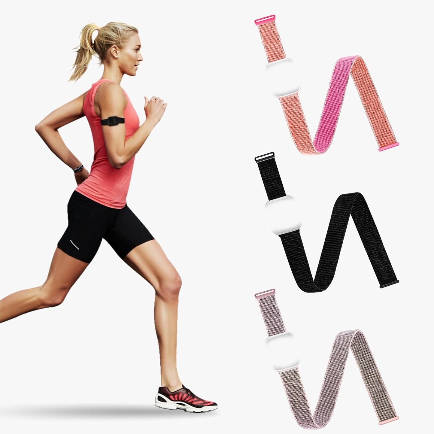 3 Pack Nylon Sport Ankle/Arm Bands Compatibel with Apple Watch Band 38Mm 40Mm 41Mm 42Mm 44Mm 45Mm 49Mm Ultra Iwatch Series 8 7 6 SE 5 4 3 2 1,Elastic Braided Arm Bands for Women