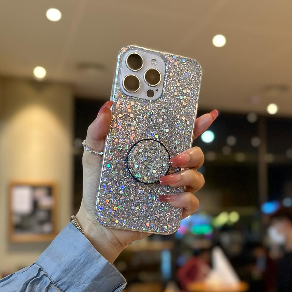 Case for Samsung Galaxy A53 5G Case Glitter Bling for Women Girls Sparkle Cover with Ring Holder Expanding Kickstand Cute Protective Phone Cases (Gold)