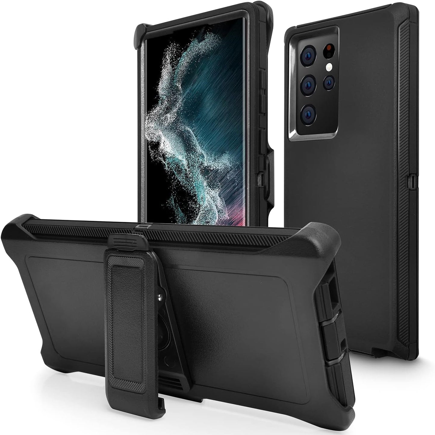 Galaxy S22 Case, Drop Protection Rugged Heavy Duty Case, Water-Resistance Shockproof Dustproof Military Grade Tough Durable Protective Cover for Samsung Black