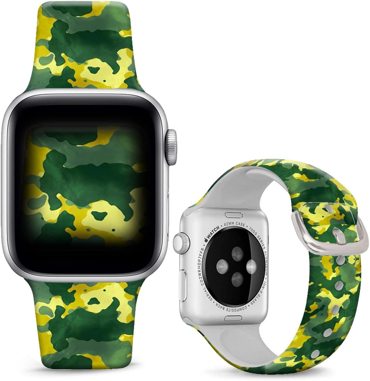 Floral Bands Compatible with Iwatch 38Mm/42Mm/40Mm/44Mm, Floral Chevron Silicone Fadeless Pattern Printed Replacement Bands for Iwatch Series 5/4/3/2/1, M/L for Women/Men