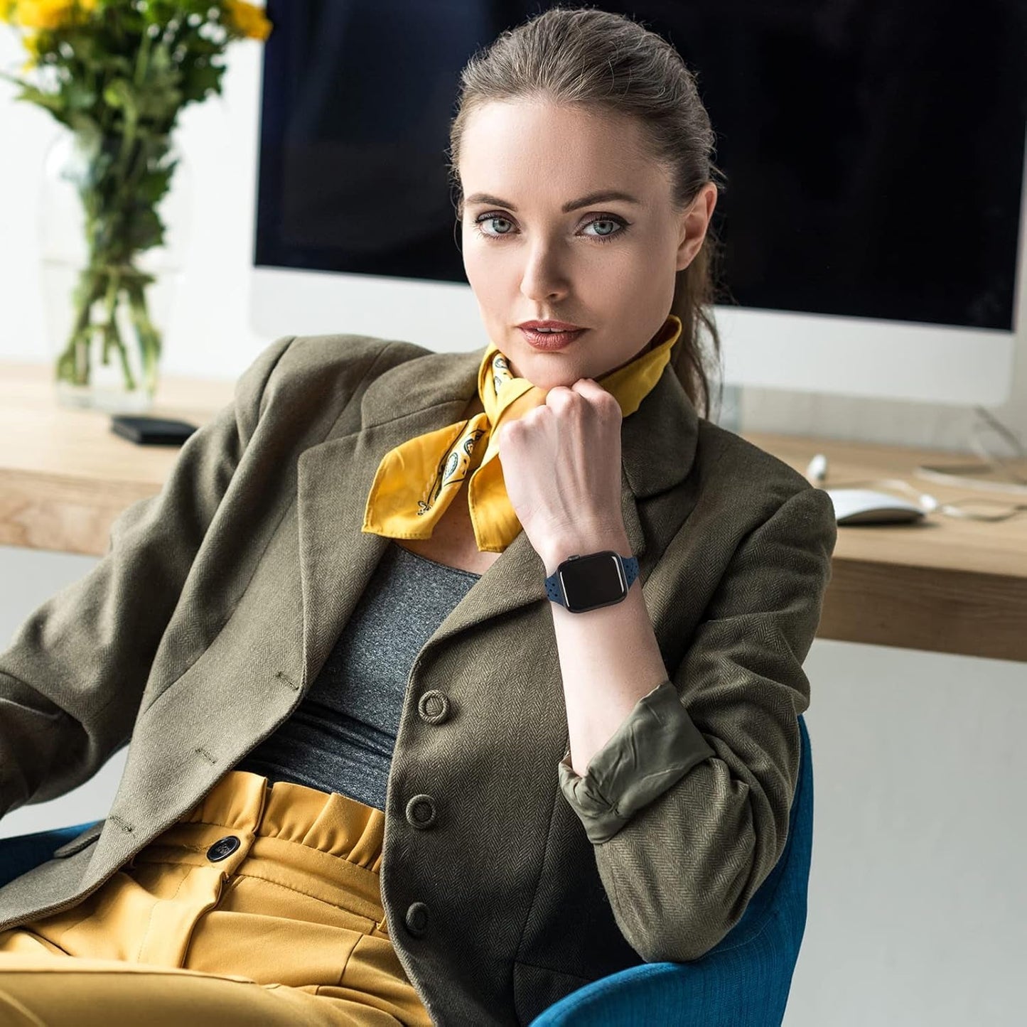 6 Pack Slim Thin Silicone Bands Compatible with Apple Watch Band 38Mm 40Mm 41Mm 42Mm 44Mm 45Mm 49Mm, Soft Breathable Sport Wristbands Replacement Strap for Iwatch Ultra Series 8 SE 7 6 5 4 3 2 1