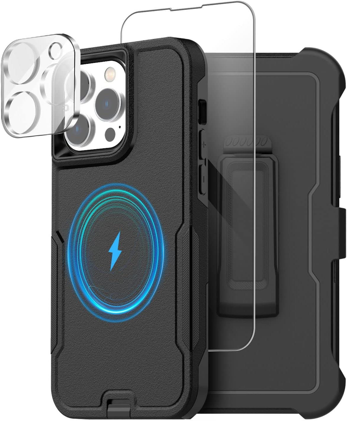 Aicase for Iphone 14 Pro Max Case with Glass Screen Protector+Camera Lens,Heavy Duty Drop Protection Full Body Rugged Shockproof Military Protective Tough Durable Cover for Iphone 14 Pro Max 6.7"_10  AICase   