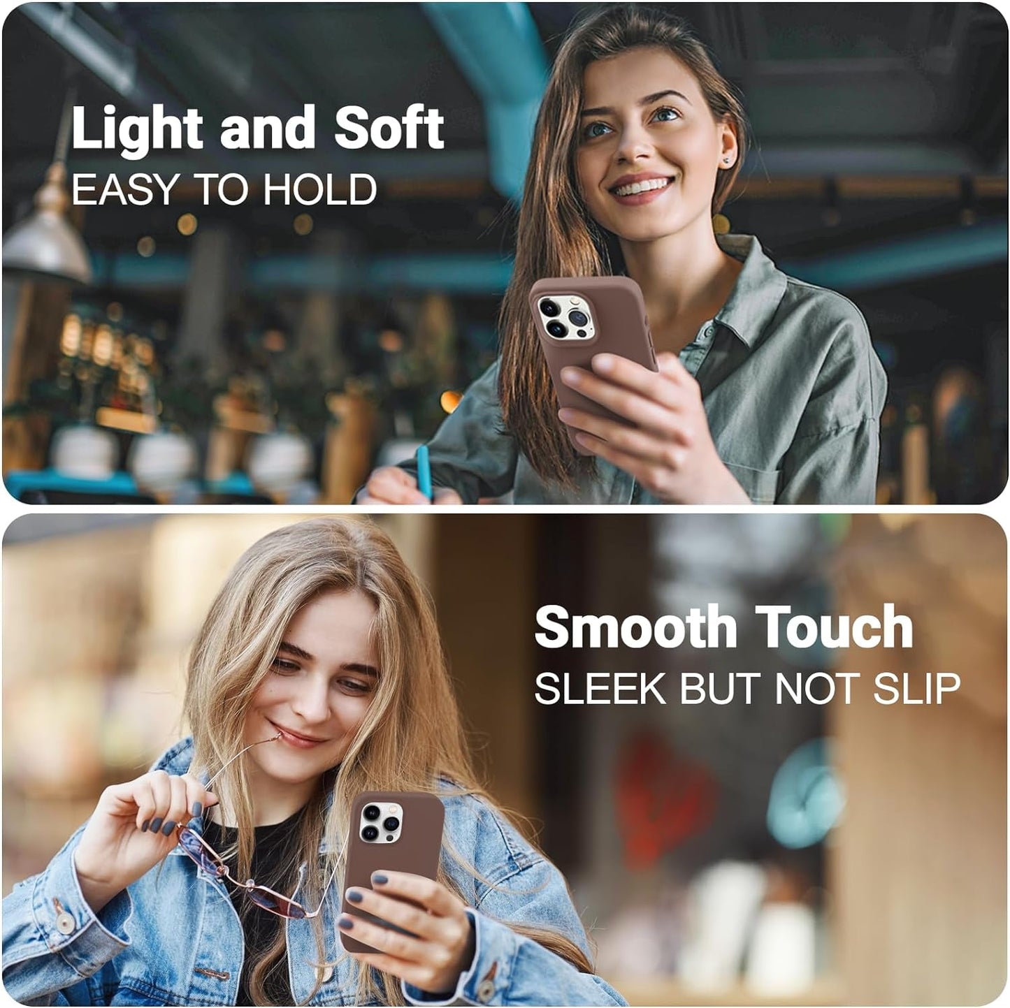 AOTESIER Shockproof Series Iphone 14 Pro Max Case, Silicone Ultra Slim Thin Cover, Full-Body Protective Phone Case for Iphone 14 Promax Case, 6.7 Inch, Chocolate  AOTESIER   