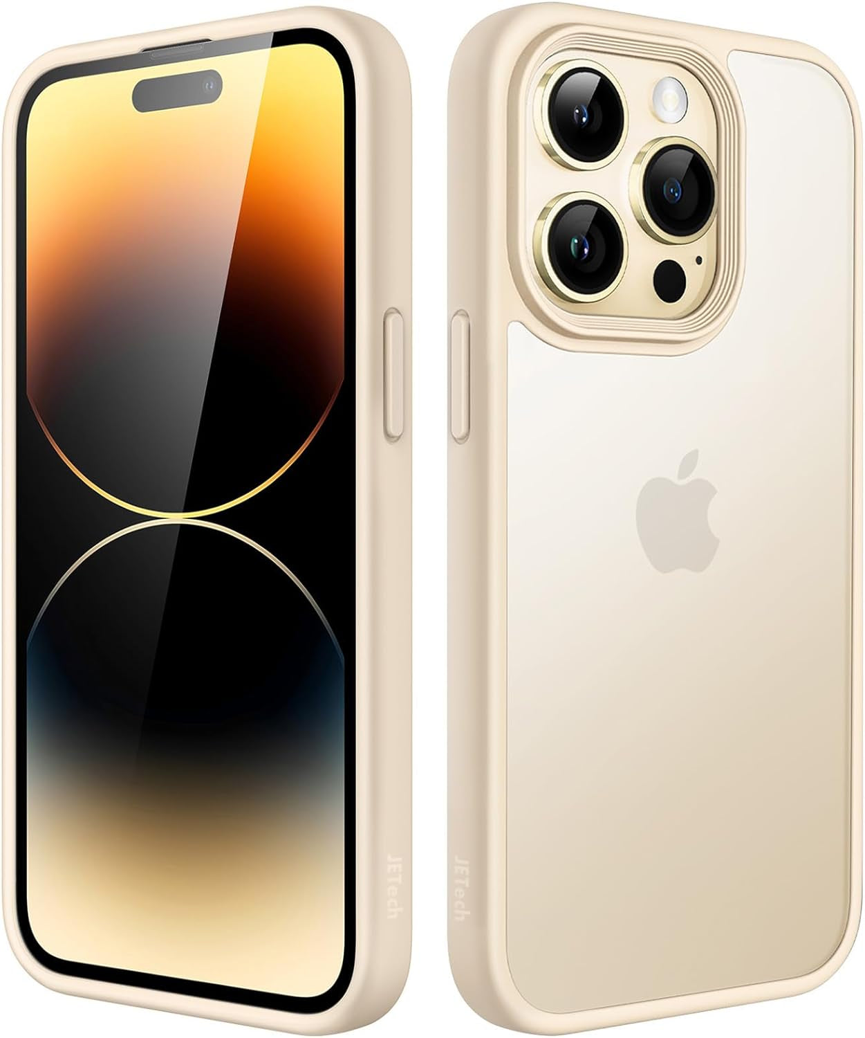 Jetech Matte Case for Iphone 14 Pro 6.1-Inch, Shockproof Military Grade Drop Protection, Frosted Translucent Back Phone Cover, Anti-Fingerprint (Deep Purple)  JETech Light Gold  