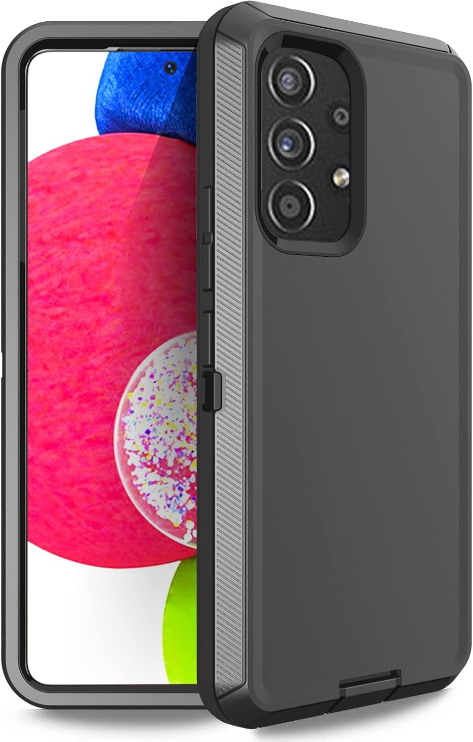 Anloes Case for Samsung Galaxy A53 5G, Galaxy A53 5G Phone Case Heavy Duty Shockproof Dustproof Rugged Defender Protective, 3 in 1 Bumper Cover for A53 5G Purple(Without Screen Protector)