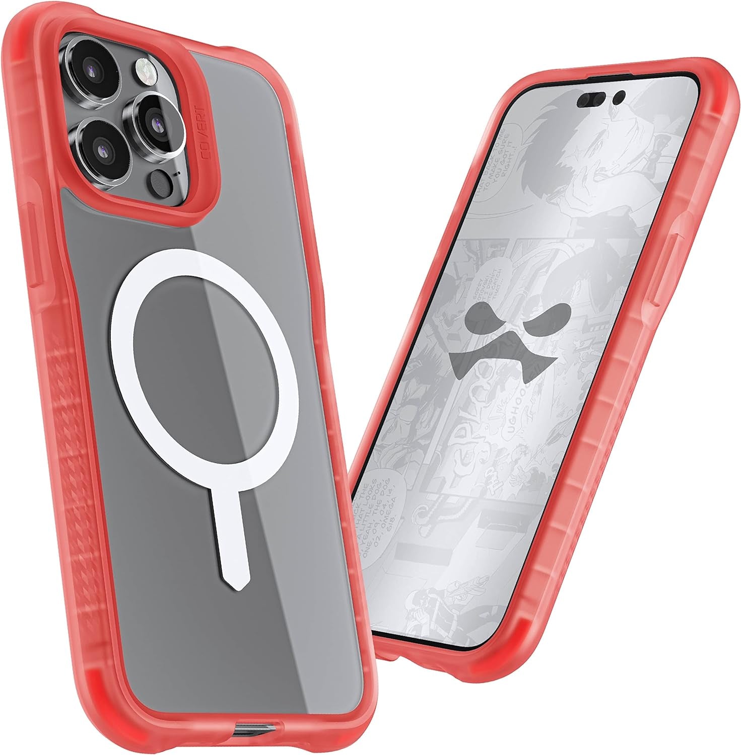 Ghostek Covert Clear Iphone 14 Case - Shockproof Silicone, Compatible with Apple Magsafe Accessories, Slim Protective Phone Cover (6.1 Inch, Black)  Ghostek Pink Iphone 14 Pro Max 