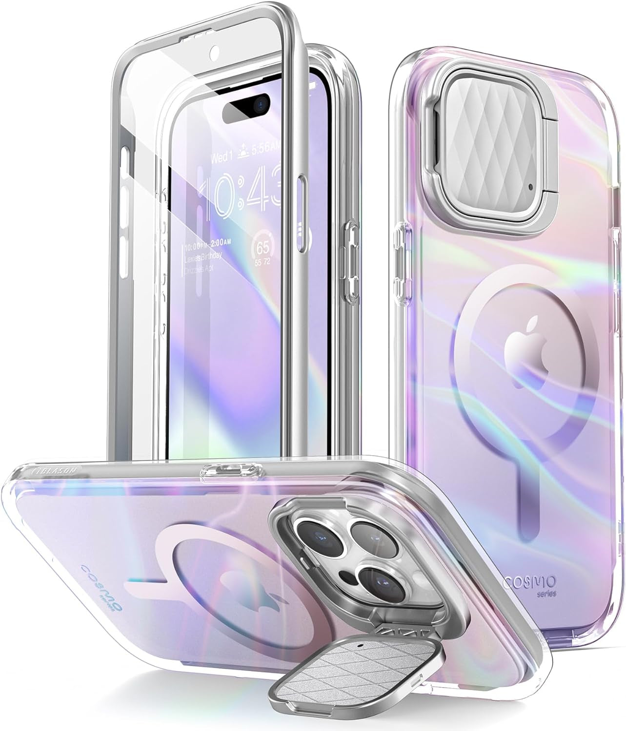 I-Blason for Iphone 15 Pro Case with Stand, [Magsafe Compatible] [Camera Cover Stand] [Built-In Screen Protector], Slim Stylish Phone Case for Iphone 15 Pro, Cosmag Series, Marble  i-Blason   