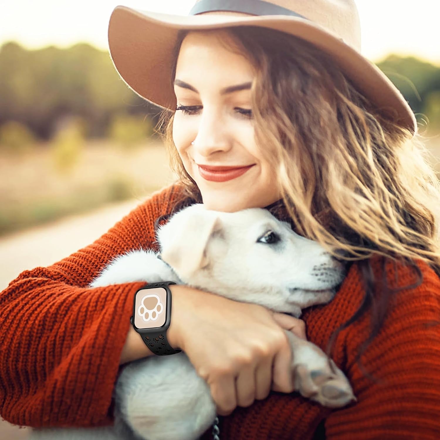 2 Pack Silicone Dog Paw Band for Apple Watch Bands 41Mm 40Mm 38Mm for Women, Cute Animal Cat Designer for Iwatch Bands, Fancy Dressy Sport Band for Apple Watch Band Series 9 Series 8 7 SE 6 5 4 3