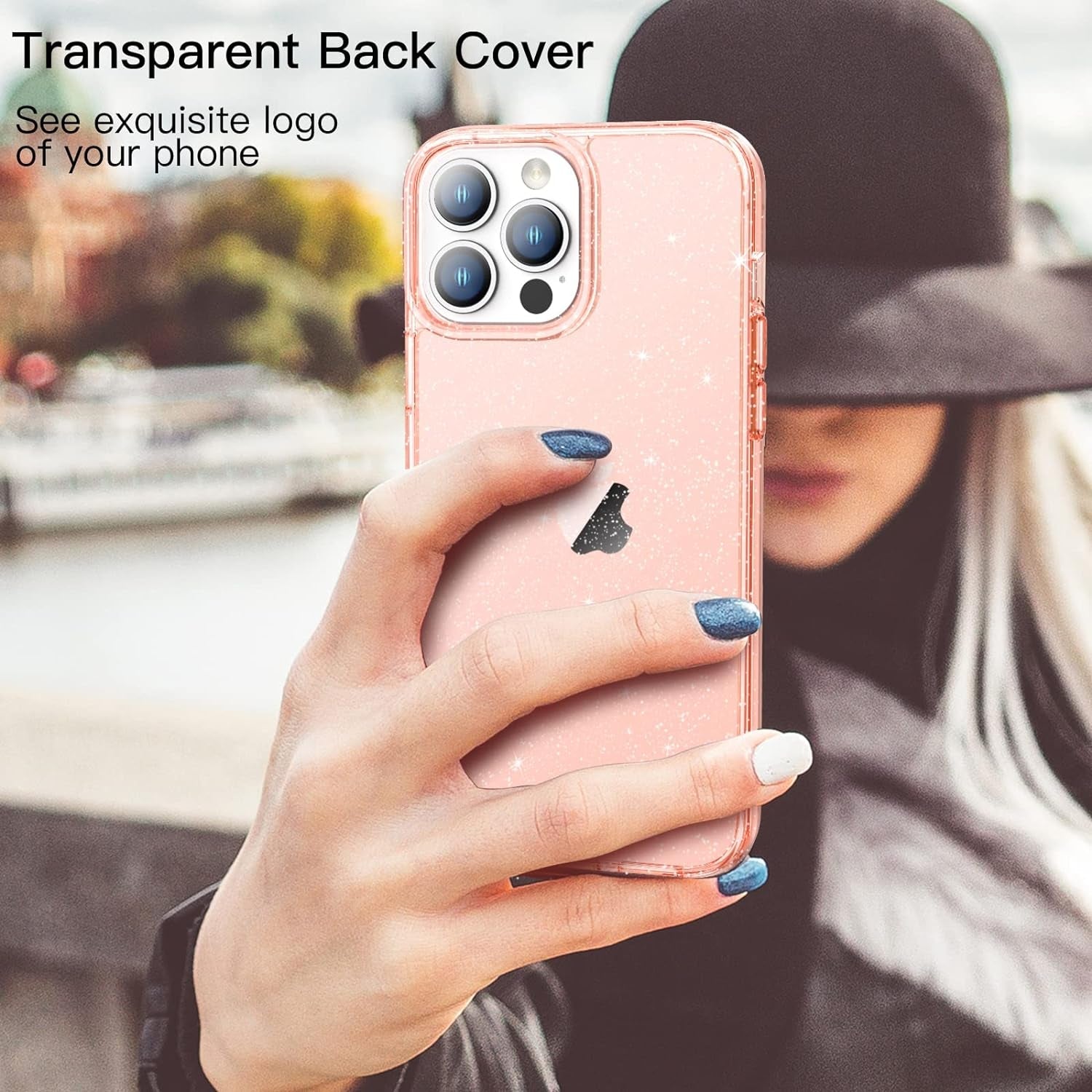 Jetech Glitter Case for Iphone 14 Pro 6.1-Inch, Bling Sparkle Shockproof Phone Bumper Cover, Cute Sparkly for Women and Girls (Rose Gold)  JETech   