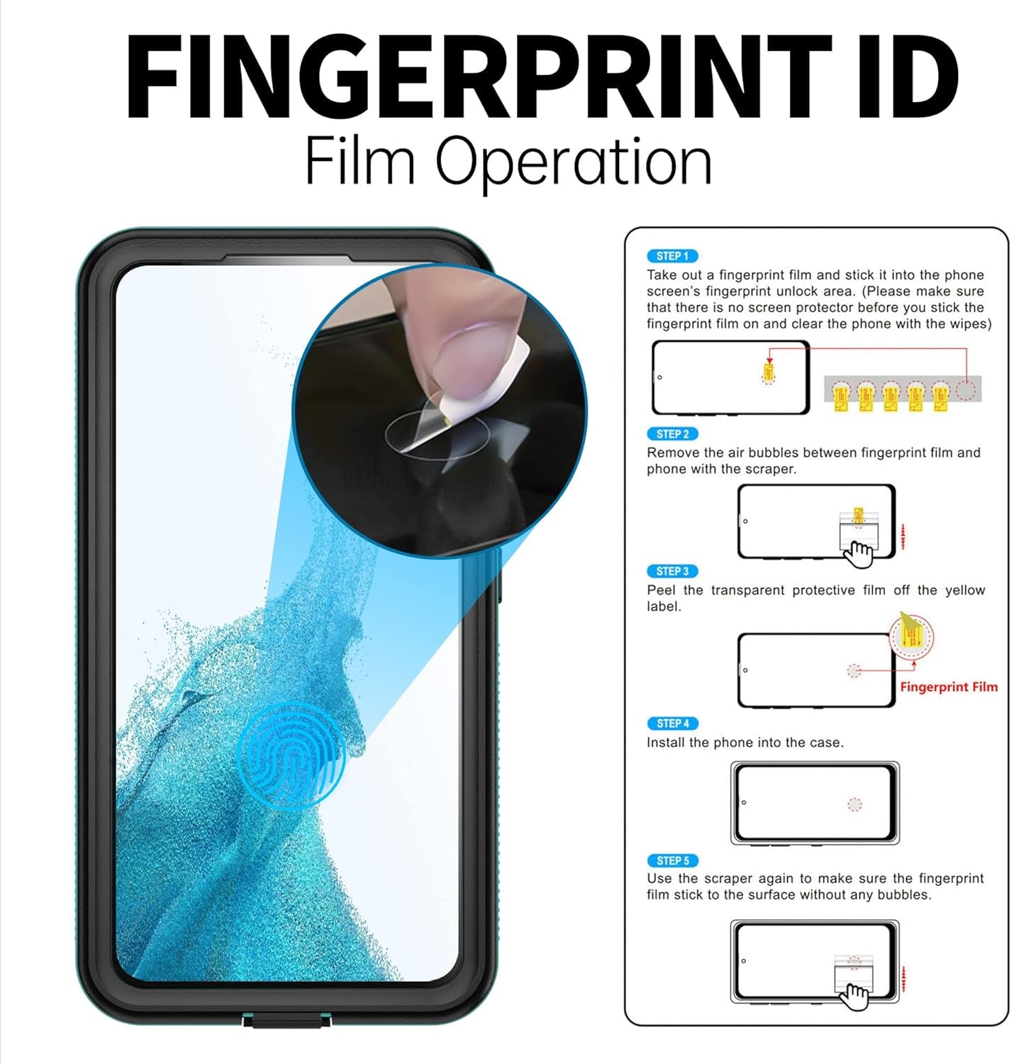 BEASTEK Waterproof Case for Samsung Galaxy S22 Plus, TRE Series, IP68 Shockproof Case with Built-In Screen Protector Full Body Protective Cover, Galaxy S22 plus 6.6 Inch (Teal/Clear)