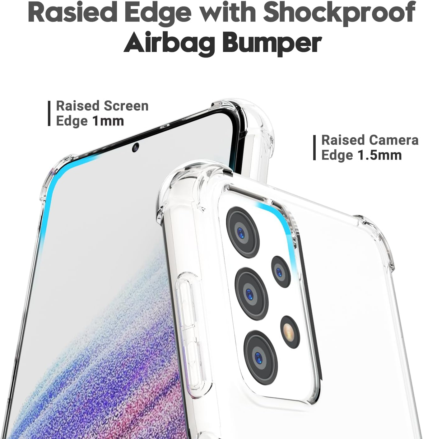 For Samsuang Galaxy A53 5G Case Clear, Transparent Jelly Protective Silicone Phone Case Design for Women Girly Cute Simple, Thin Slim Fit Soft Flexible TPU Shockproof Bumper, Crystal Clear