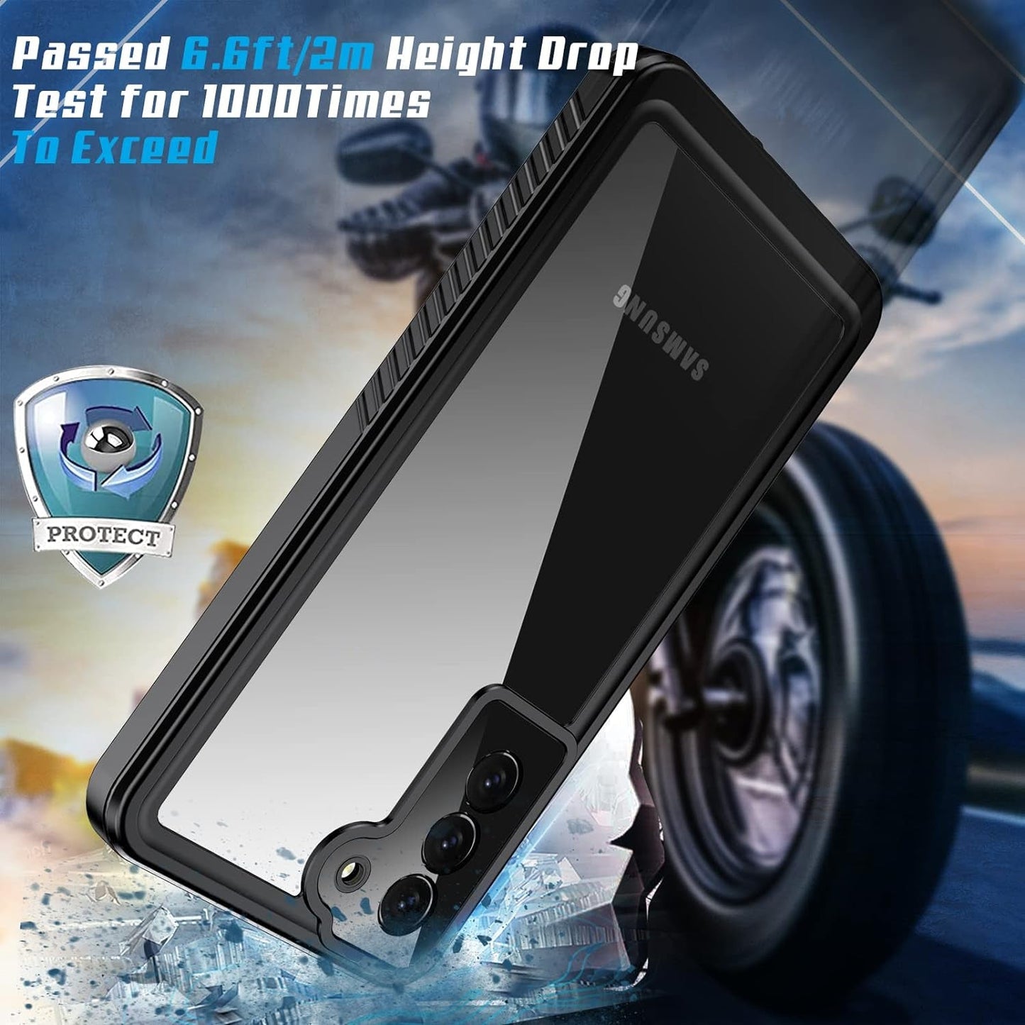 ANTSHARE for Samsung Galaxy S22+ plus Case Waterproof, Full Body Protective Built-In Screen Protector Dustproof Dropproof Heavy Duty Shockproof IP68 Waterproof Clear Case for S22+ plus 5G 6.5Inch