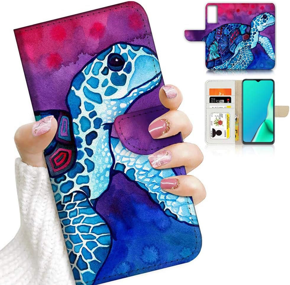 For Samsung A53,For Samsung Galaxy A53 5G, Designed Flip Wallet Phone Case Cover, A20298 Turtle Paint