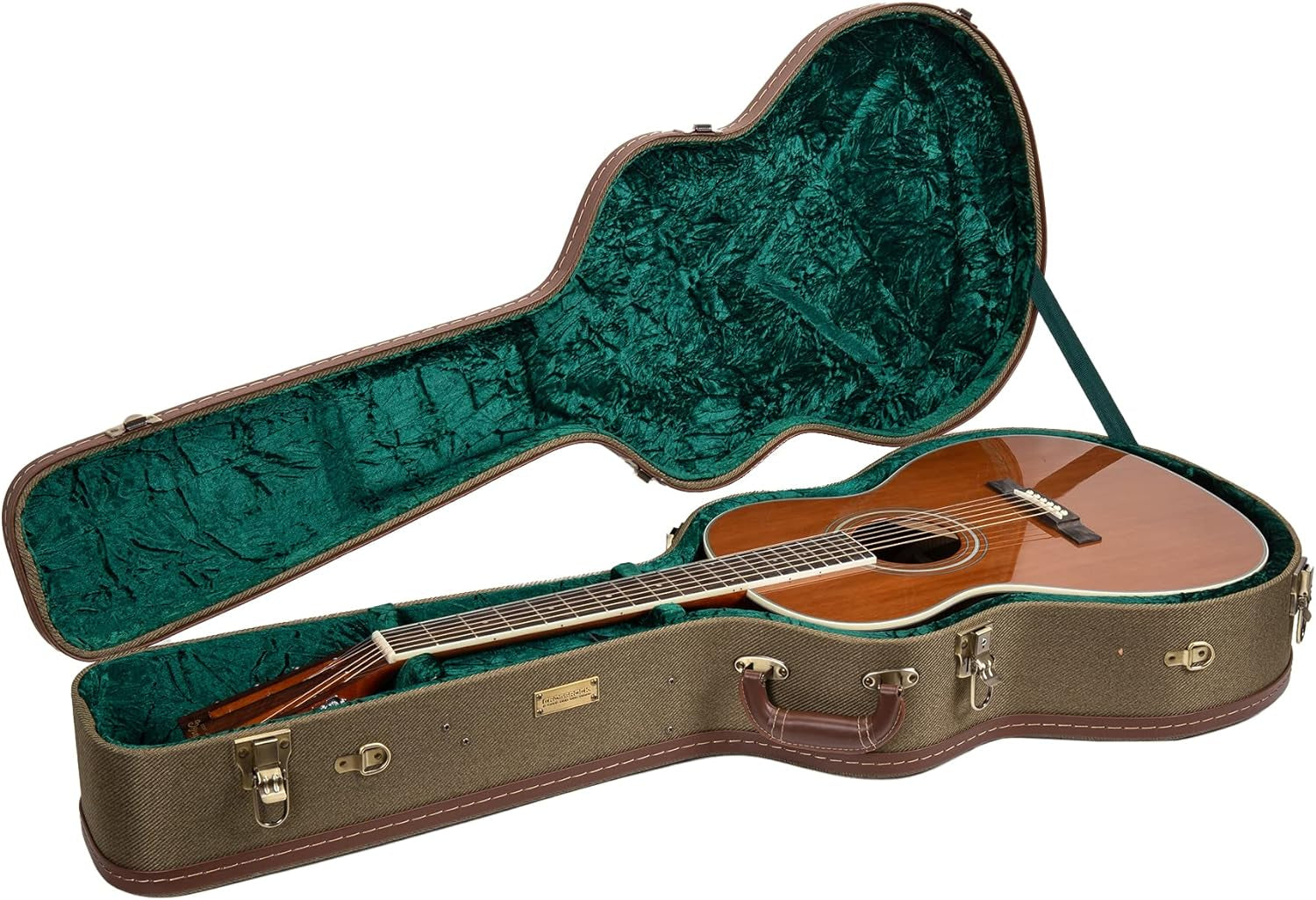 Crossrock Hard-Shell Wood Case for Les Paul Electric Guitars with Removable Shoulder Straps-Tweed(Crw700Ltw)  Crossrock Green 12-Frets 000/Om 