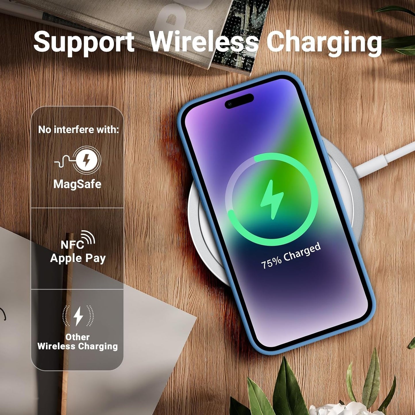 AOTESIER Compatible with Iphone 14 Pro Case, [Upgraded Liquid Silicone] [Soft Anti-Scratch Microfiber Lining] Shockproof Full Body Protective Phone Case for Iphone 14 Pro,6.1 Inch - Azure Blue  AOTESIER   