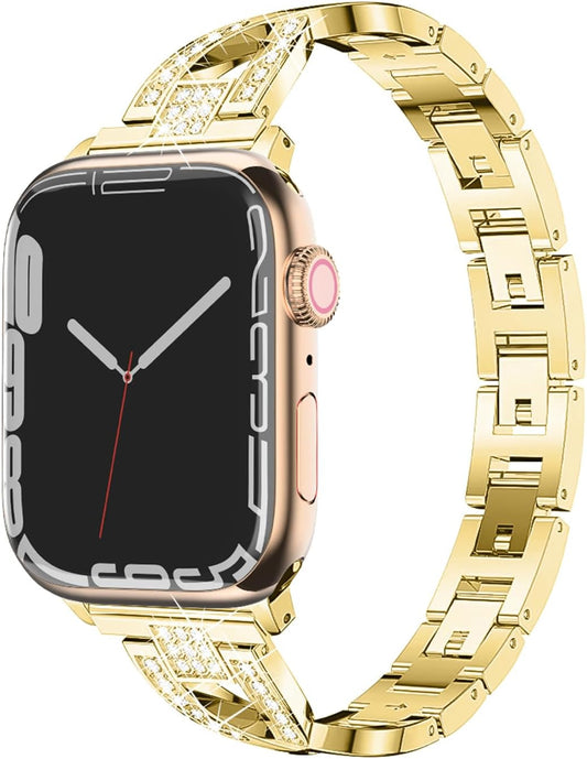 Compatible with Apple Watch Band 49Mm 45Mm 44Mm 42Mm 41Mm 40Mm 38Mm, Luxury Bling Metal Watch Band for Iwatch Ultra 2 1 Series 9 8 7 SE 6 5 4 3 2 1
