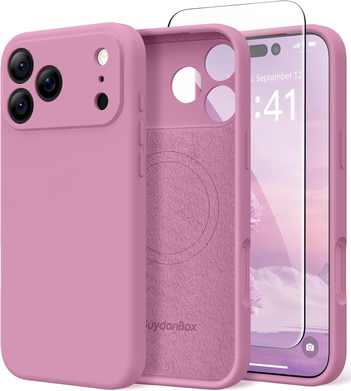 Magnetic for Iphone 17 Pro Max Case, Compatible with Magsafe, [Full Camera Protection][Screen Protector] Silicone Shockproof Protective Phone Case for Iphone 17 Pro Max 6.9", Calke Green