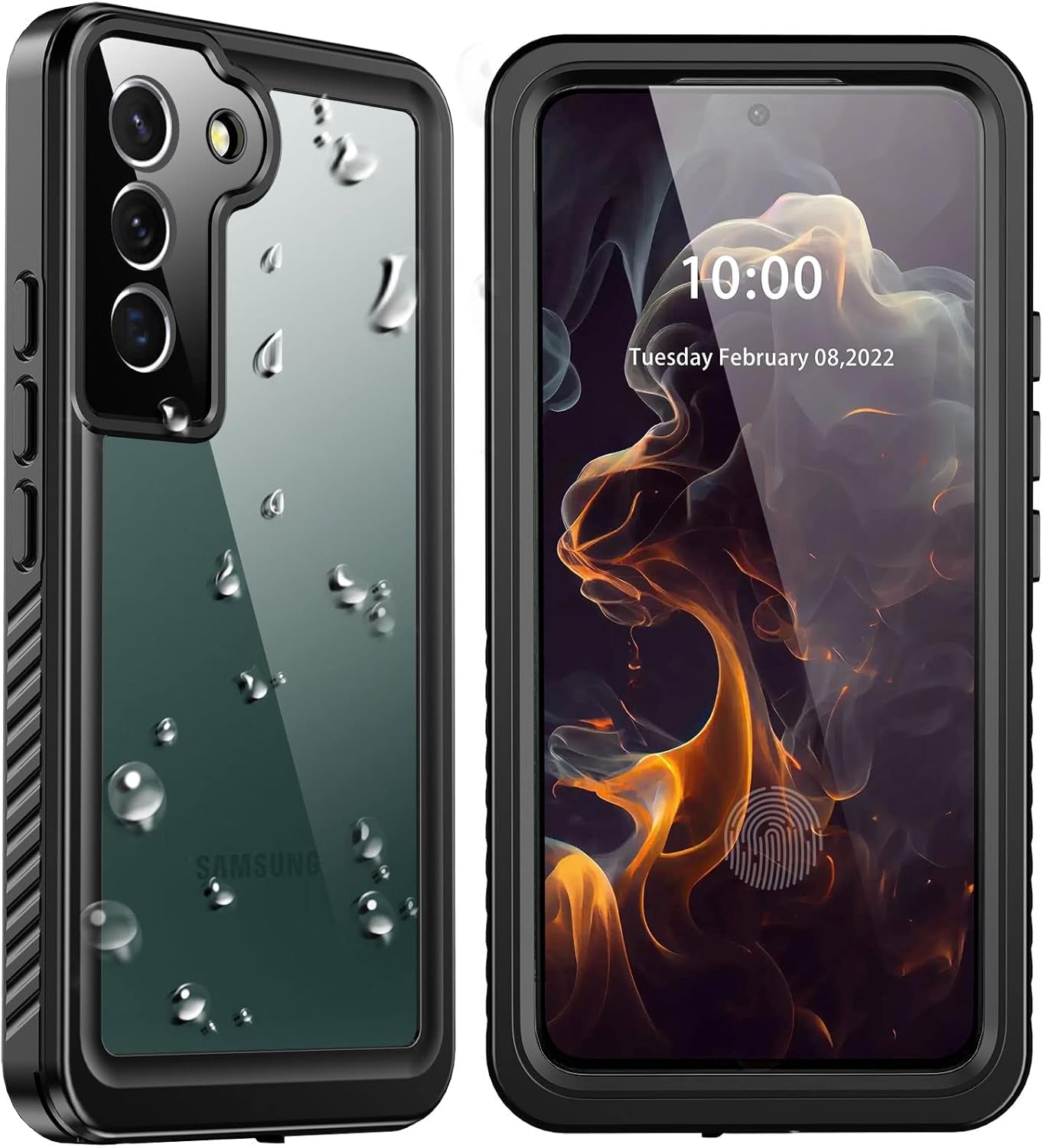 For Samsung Galaxy S22+Plus Case Waterproof Shockproof,Galaxy S22 plus Case with Built-In Screen Protector 360 Full Body Heavy Rugged Samsung S22+Plus Protective Case(Blue/Clear)