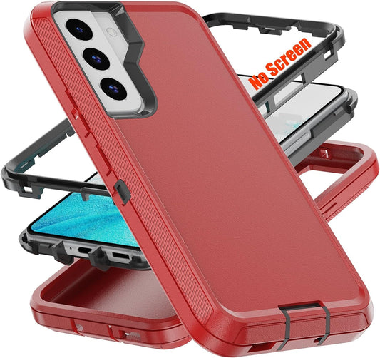 AYMECL for S22+ Case,Galaxy S22+ Case,Samsung S22+ Case [Military Grade] 3 in 1 Full Body Shockproof Dust/Drop Proof Heavy Duty Protection Cover,For Samsung Galaxy S22 plus 6.6 Inch,Black+Red
