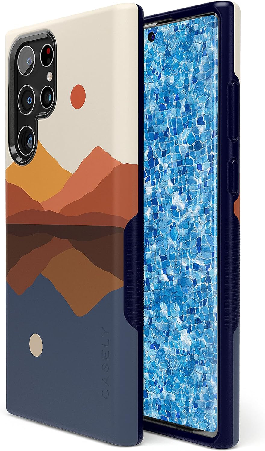 Casely Galaxy S22 Ultra | Opposites Attract | Day & Night Colorblock Mountains Samsung Case
