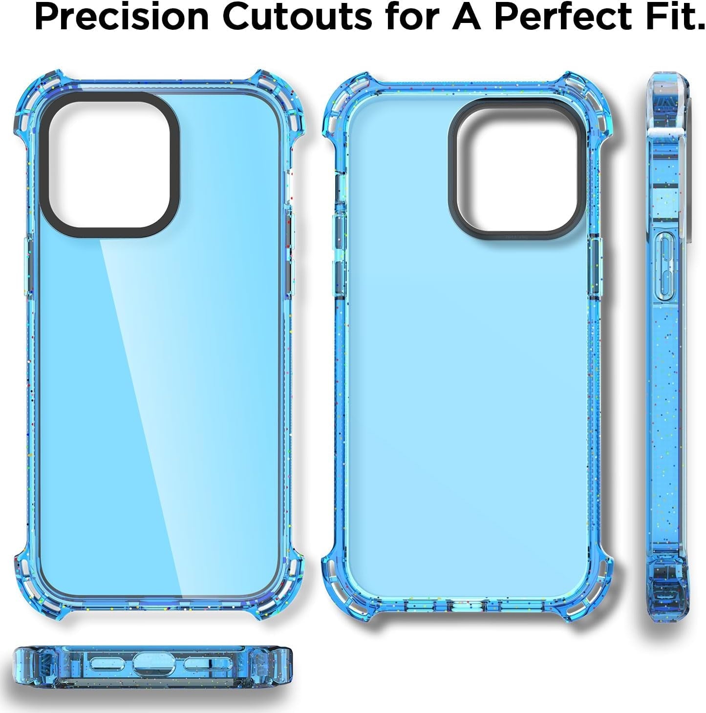 Aicase Clear Blue Bounce Case Compatible with Iphone 15 Plus, Impact Shockproof [Non-Yellowing] [21.3 FT Military Drop Protection] Anti-Scratch Protective Cell Phone Cover  AICase   