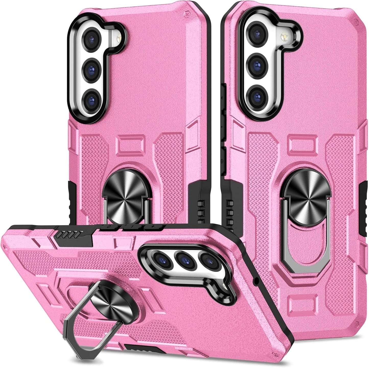 For Samung Galaxy S22 plus Case S22+ plus Case with Ring Kickstand Military Grade Shockproof Case Cover Anti-Scratch Protective Armor for Galaxy S22 plus S22+ plus Phone Case (Pink)